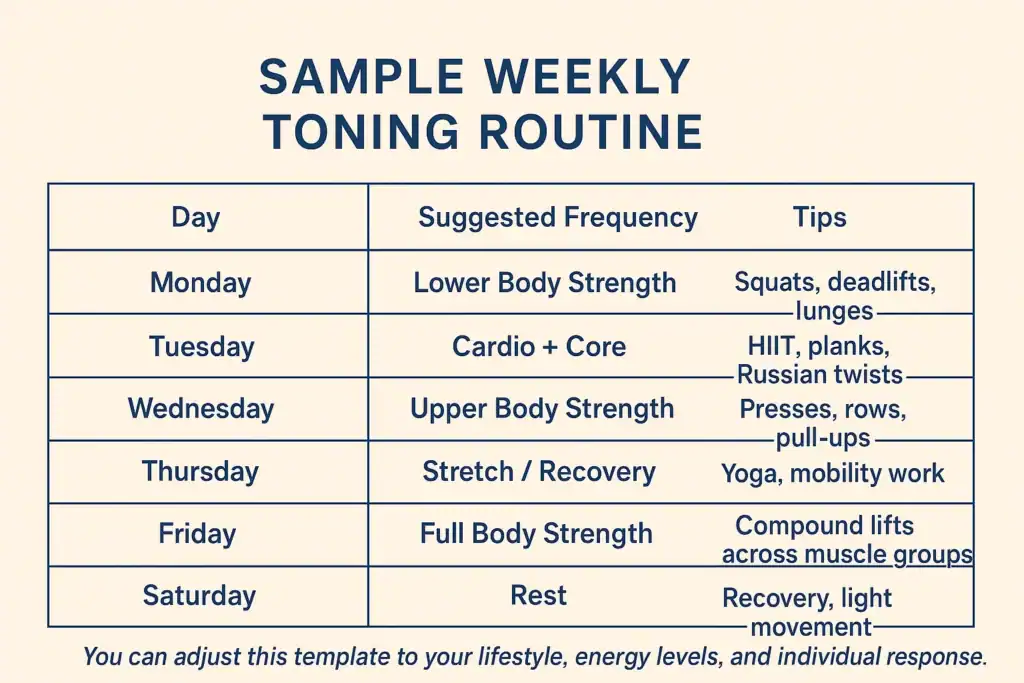 Achieving the Perfect Tone: How Often Should You Exercise for Results? 4 Weekly exercise Smethwick plan graphic