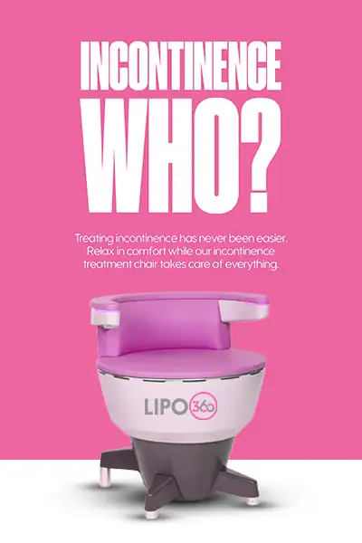 LIPO360 EMS Chair Can Help with Urinary Incontinence 2 Image of a urinary incontinence treatment seat Smethwick